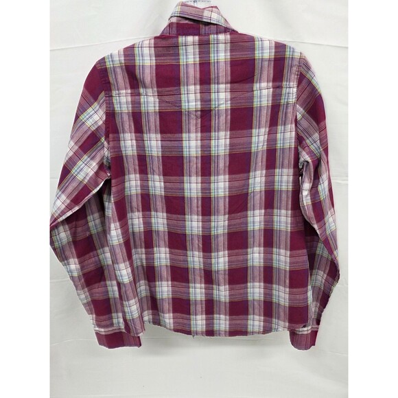 Wrangler Western Shirt Womens Pearl Snap Plaid Wrancher Size M Red - Picture 2 of 9
